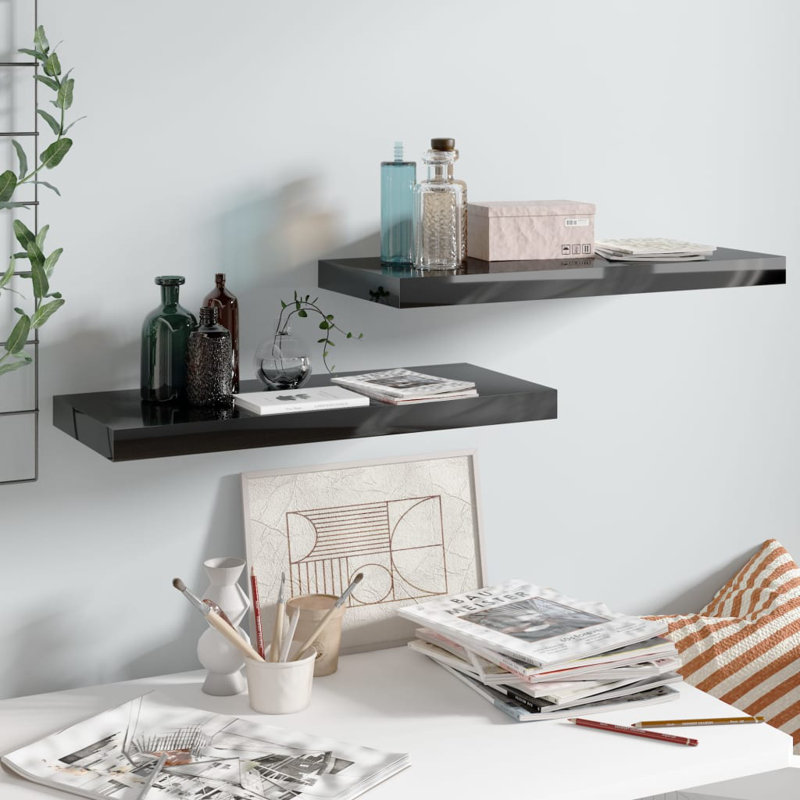 Arson 2 Piece Floating Shelf, Oak, 3.8cm H x 23.5cm W x 60cm D