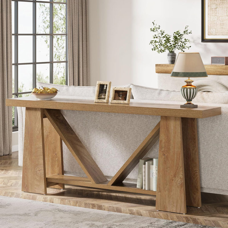 Console de 70,9 po , Bois naturel