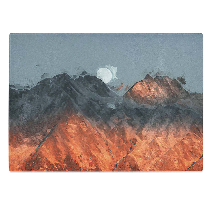 Glass Moon Over The Red Mountains in Italy in Abstract Chopping Board, 39 cm W x 28.5 cm L
