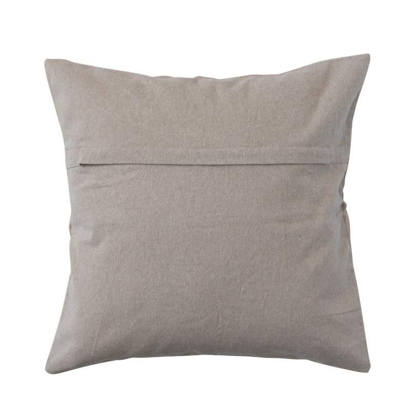 Embroidered Cotton Pillow Cover, 2H x 18W x 18D, Down