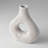 Elara 9" Textured Sculptural Donut Vase (White)-1288351244-1288351245