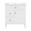 Meuble-lavabo simple de 30 po avec lavabo en céramique, armoire de rangement avec cadre en bois massif, 1 tiroir rabattable et 2 tiroirs latéraux-844635589