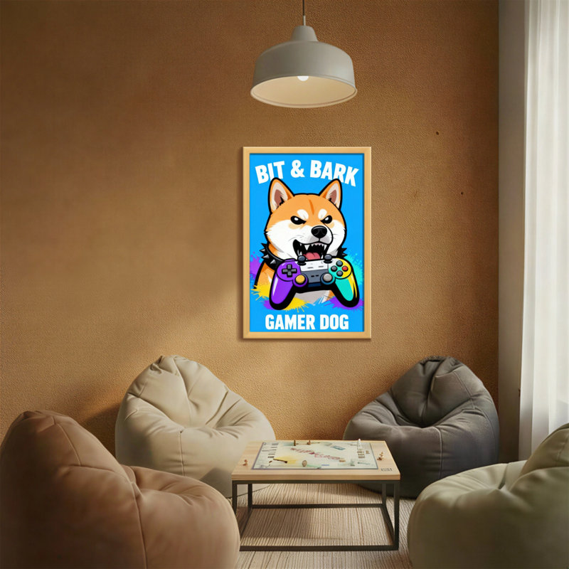 Caricature d'animaux avec chien, H 18 po x l 12 po