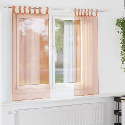 Voile Curtains With Tab Top 2 Pcs