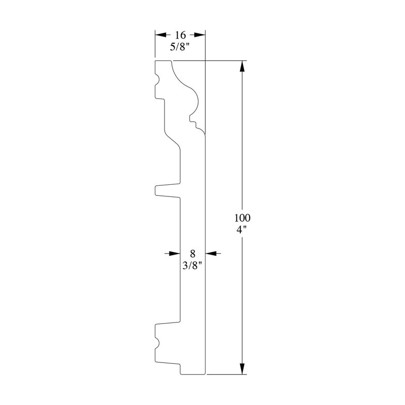 Primed White Polystyrene Baseboard Moulding 78" Length