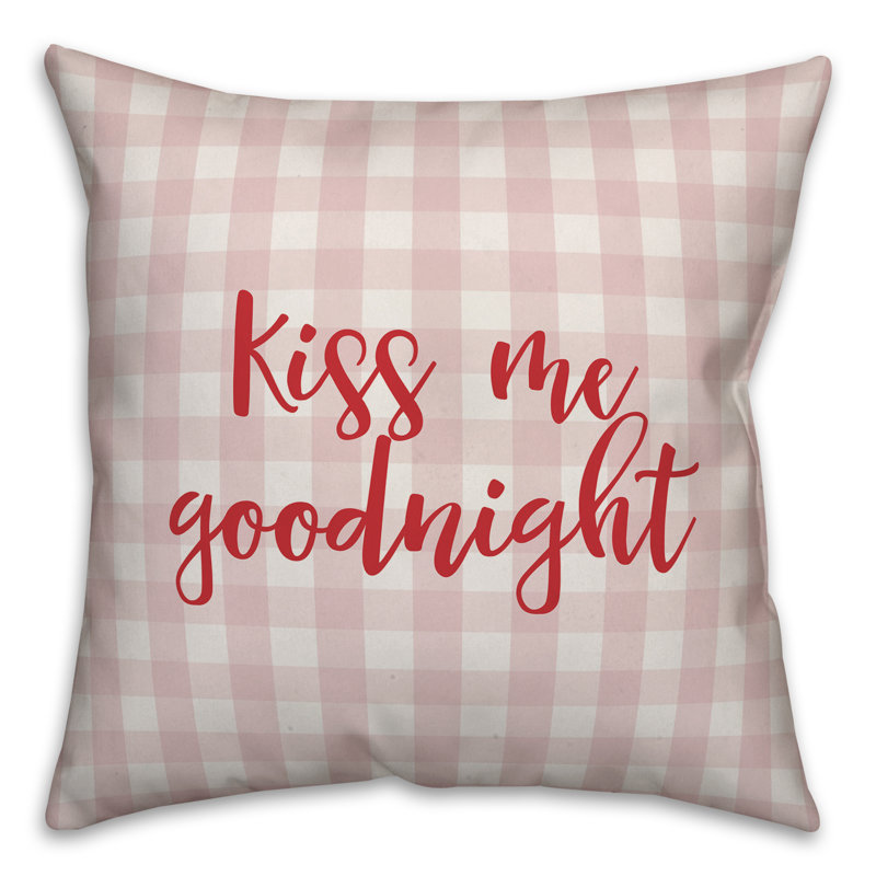  Coussin Kiss Me Goodnight, Coussin décoratif, Rose / Rouge