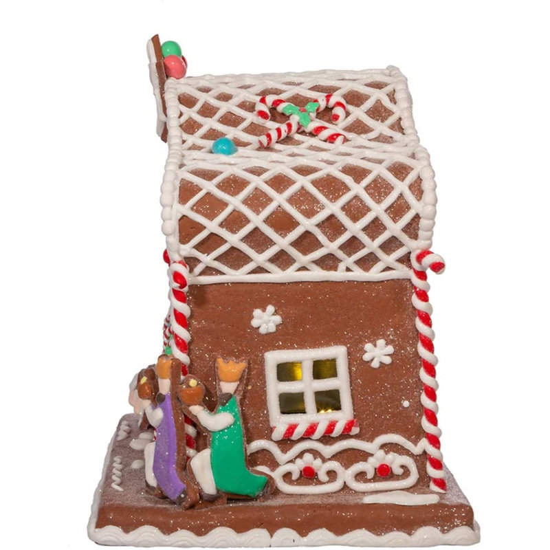 Kurt Adler 12.5-Inch Battery-Operated Light Up Nativity Gingerbread House