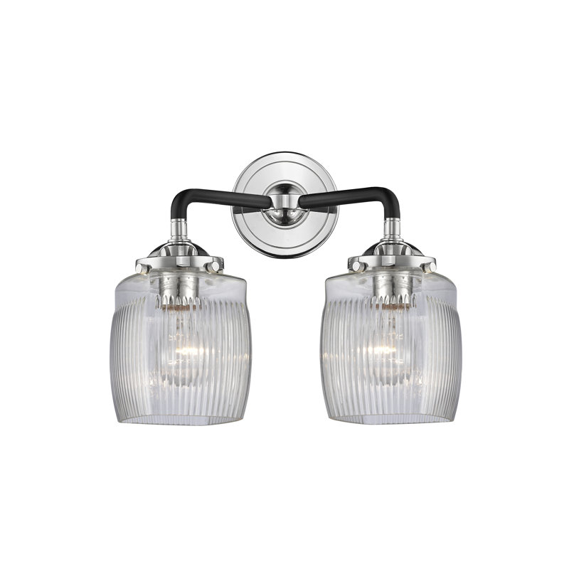 Éclairage pour meuble-lavabo 2 lumières Mireya, DEL, Nickel poli noir