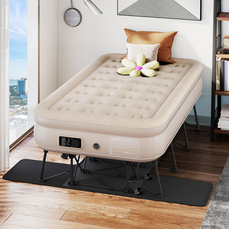 Twin Air Mattress with Bed Frame & Storage Box, Twin, Beige