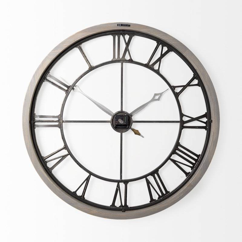 Horloge murale Aekjot, Gris / Noir, Grand