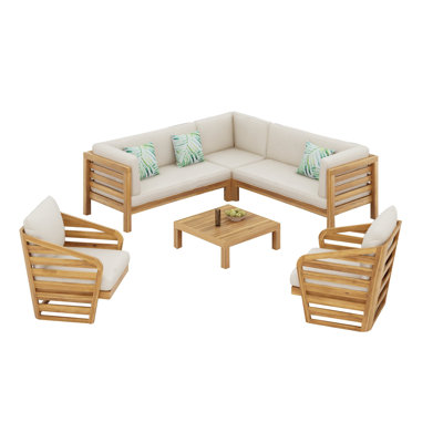 ROYAL ACACIA 6-PIECE SOFA SECTIONAL SETS, BEIGE