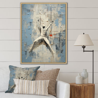 Abstract Blue And White Yoga Mediation II - Yoga Canvas Wall Art
