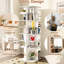 7 Rotating Shoe Cabinet, 360 Revolving Storage, White Spinning Rack,