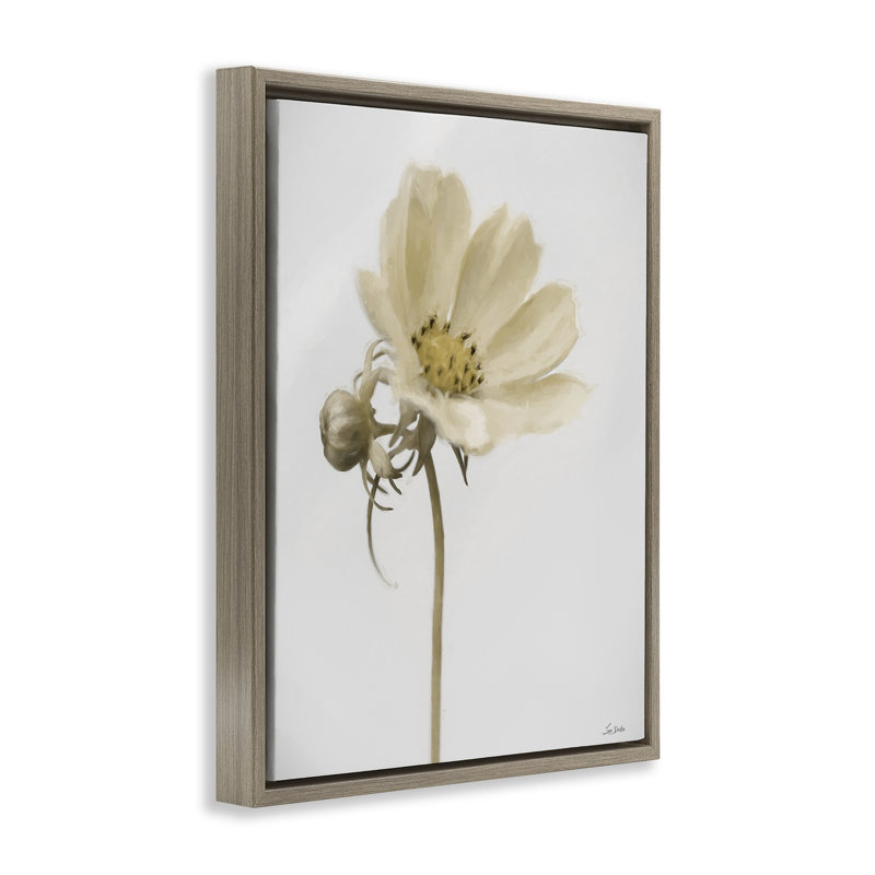 Cadre flottant Simple Beauty Soft Flower, design par Lori Deiter, Cadre flottant orme Montalcino, H 21 po x l 17 po