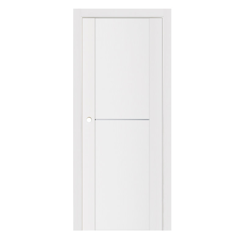 Porte intérieure moderne laminée blanc doux Stile 002, 30 po x 96 po