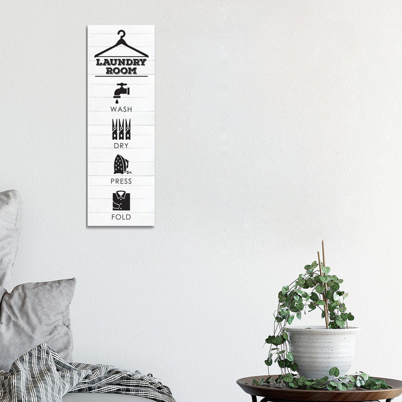 Laundry Shiplap V by Melody Hogan - Wrapped Canvas Panoramic Print, 30.48 cm H x 91.44 cm W x 1.91 cm D