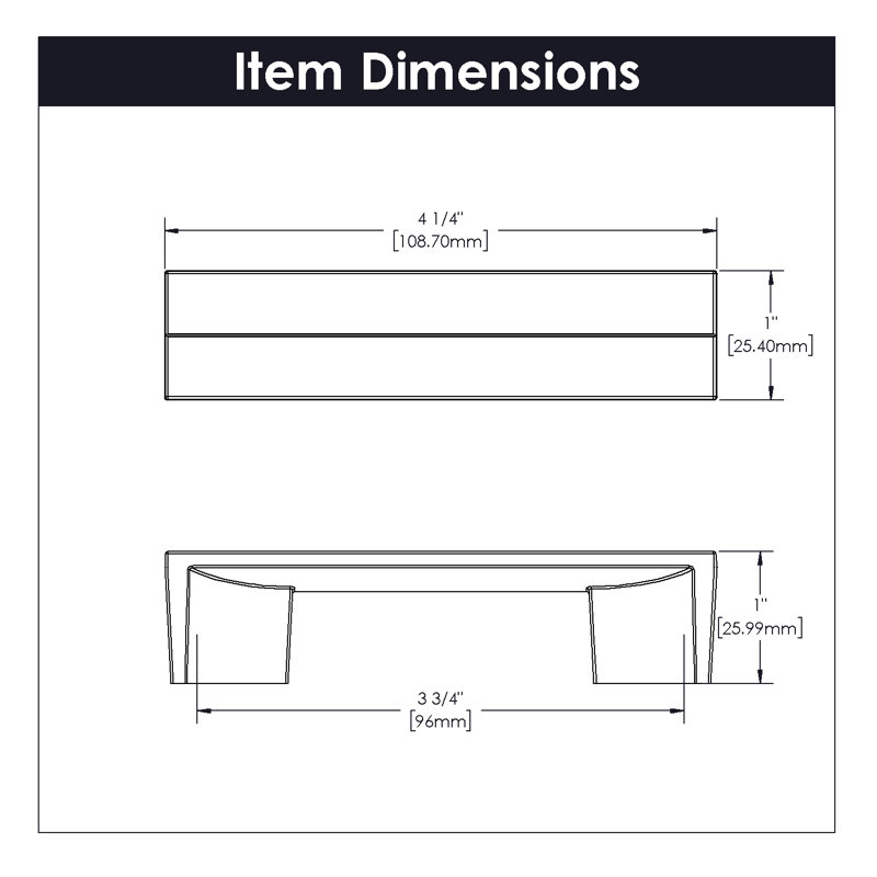 Avenue Collection Pull, Brushed Golden Brass, 3 3/4"