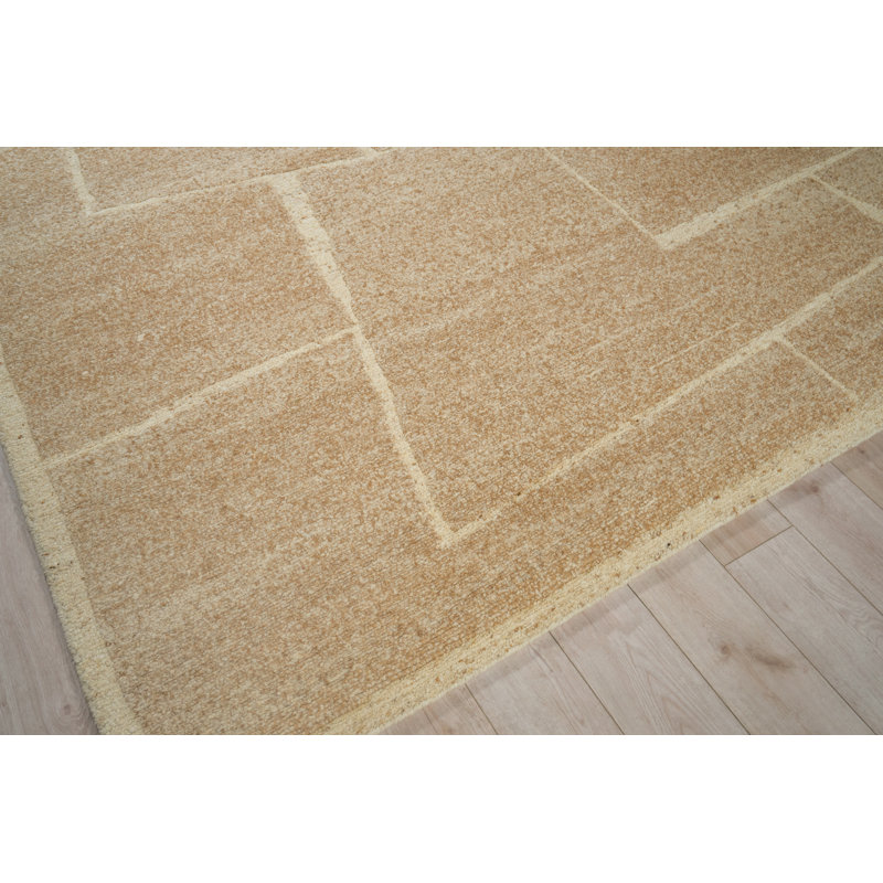 Amara Hand Knotted New Zealand Wool Camel Area Rug, 10'X14'