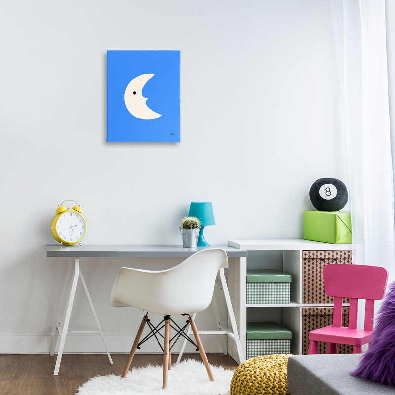 «Blue Crescent Moon Face» par Jessica Beck, H 20 po x l 16 po