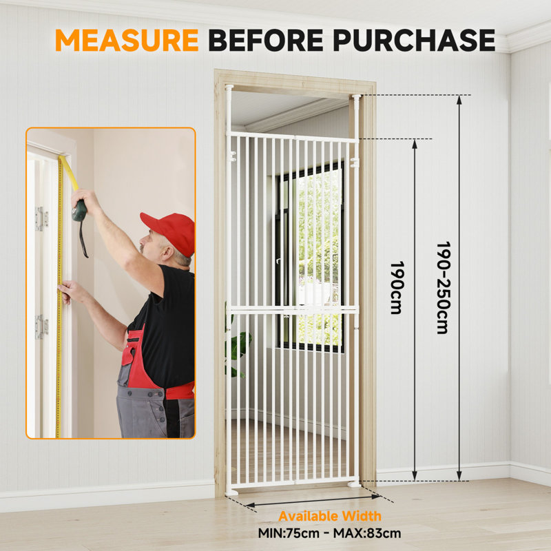 Stainless Steel Pressure Mounted Pet Gate, S