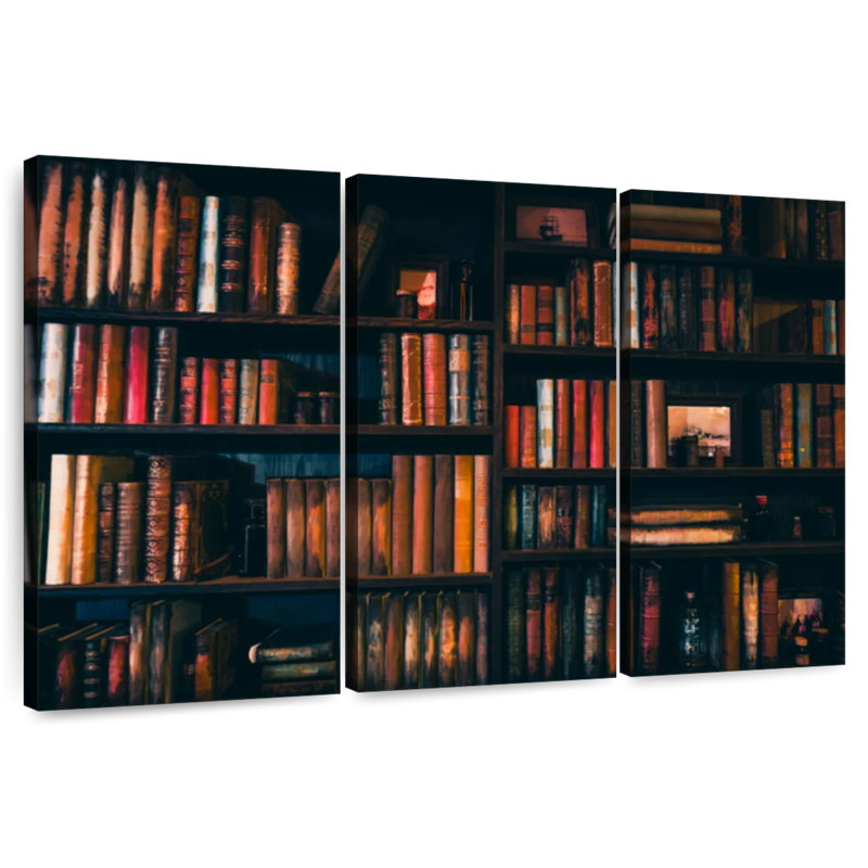 Bibliothèque de livres anciens Kerner, H 48 po x l 74 po