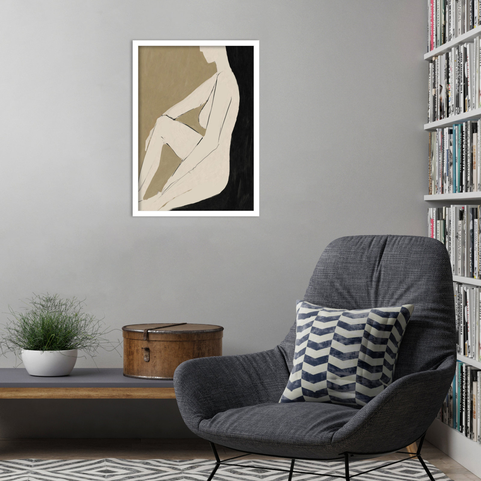 Chamois "Chill" Print by Dan Hobday, White Framed, 25" H x 18" W