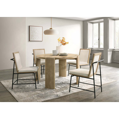 Ensemble de table de salle à manger 5 pièces 47 po avec 4 chaises rembourrées