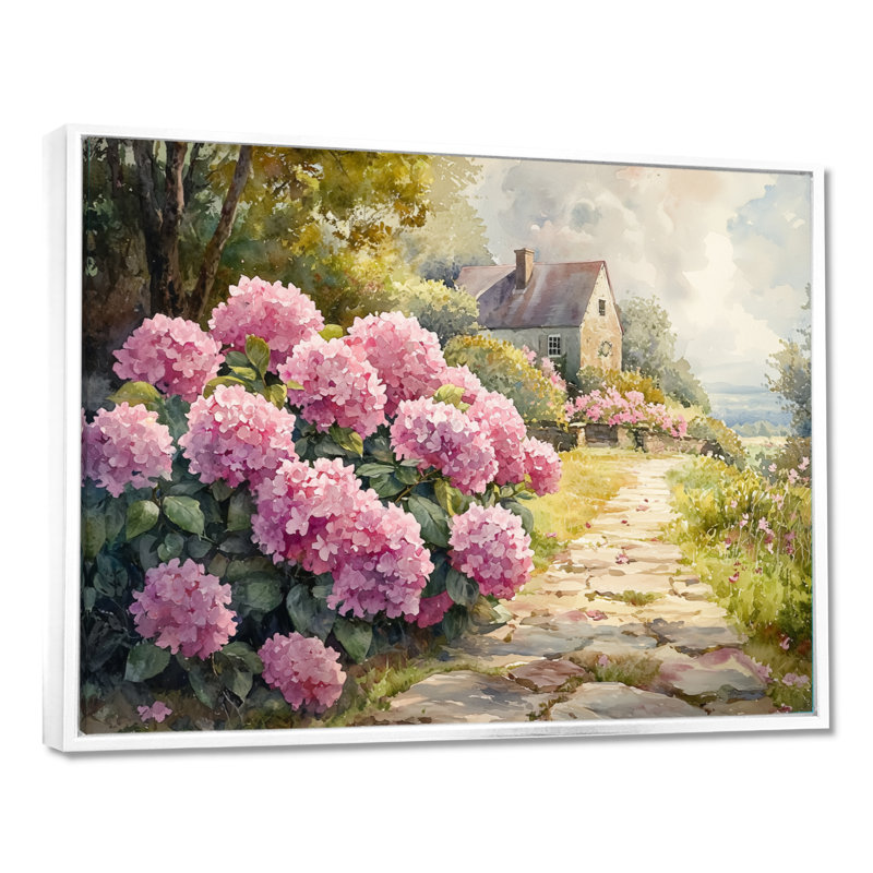 Dobromir - Floral Wall Art, H 12 po x l 20 po, Impression encadrée flottante, Blanc