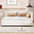  Upholstered Daybed with Trundle Sofa Bed Frame, No Box Spring Needed, Versatile and Modern, Ideal for Hosting or Everyday Lounging, Linen Fabric-1950205553