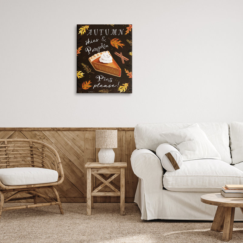 Toile d'automne ciels et citrouilles, conception par Elizabeth Tyndall, H 30 po x l 24 po