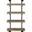 Étagère fonctionnelle noire et rustique à 4 tablettes pour bureau, étagère fonctionnelle en chêne-126060734-126060738