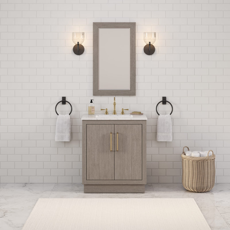 Hugo 30'' W Single Vanity, Satin Gold