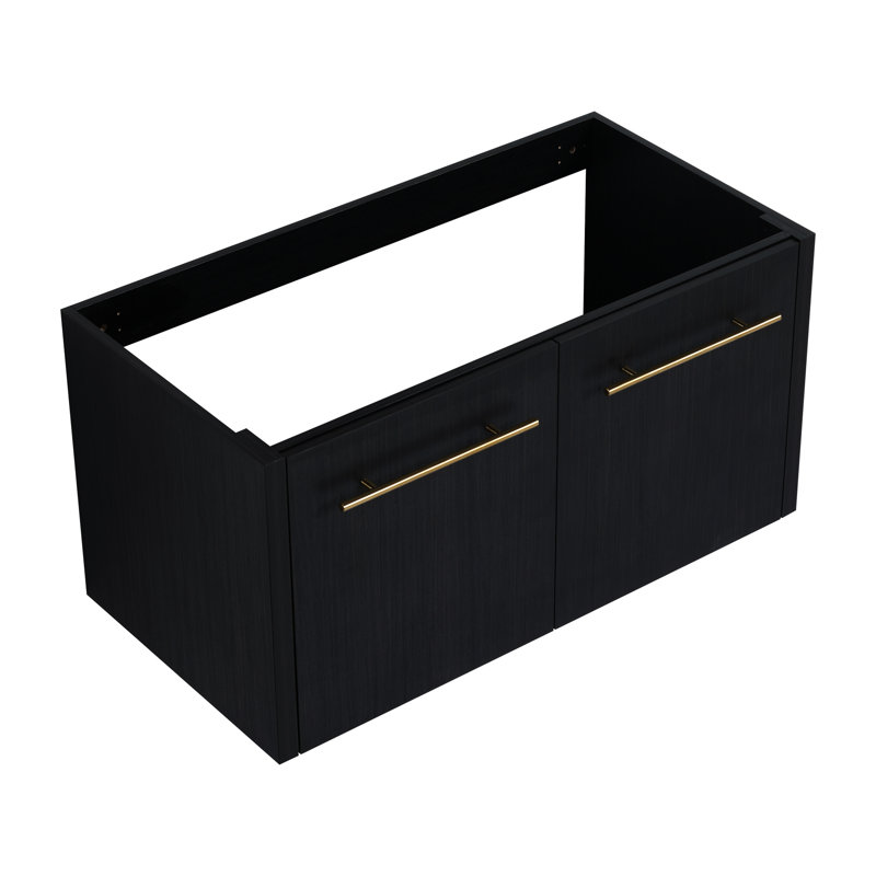 Armoire de salle de bain 36 po, châtaignier noir, attrait moderne avec meuble-lavabo généreux 36 po, capacité suffisante