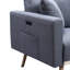 Chaise en tissu gris foncé Elio de 32,5 po avec ports de chargement USB, poches et coussins