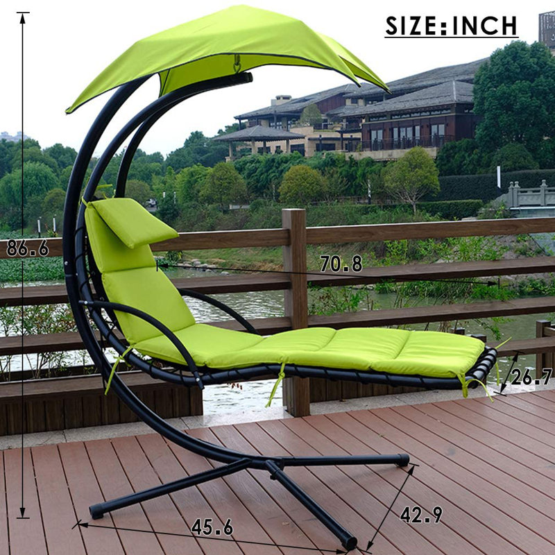 Chaise longue avec support Fairmount, Vert