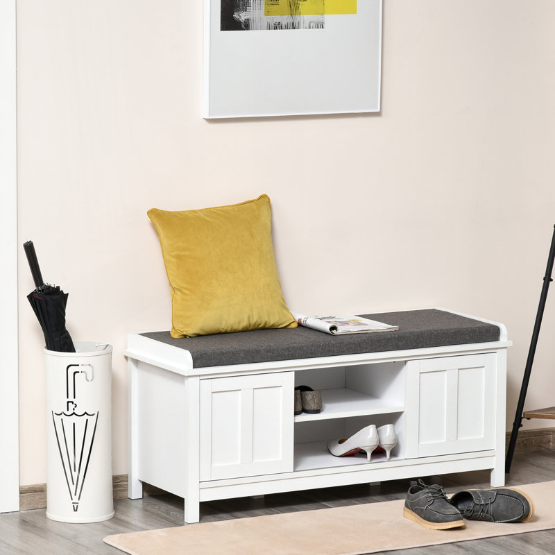Banc de rangement pour 10 paires de chaussures, Blanc