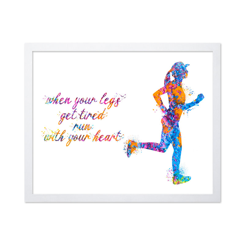 «Run with Your Heart No3», Affiche, Encadrement blanc, H 08 po x l 10 po