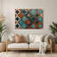 Southwestern Patterns Zuni Diamonds 237 Brown Metal Wall Art-1969970700