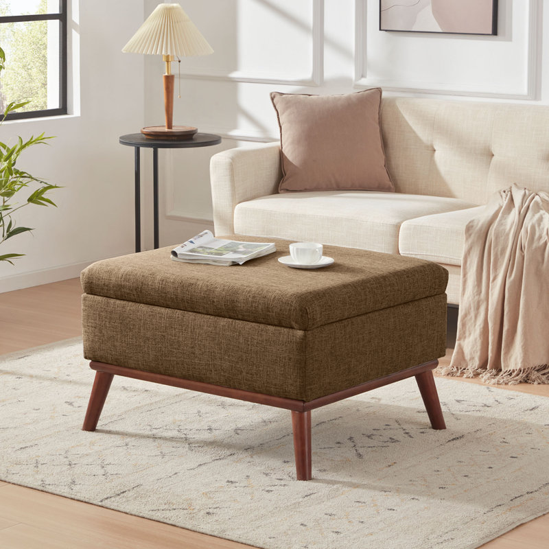 Repose-pieds rectangulaire avec rangement l 28,35 po Jadier, Brun