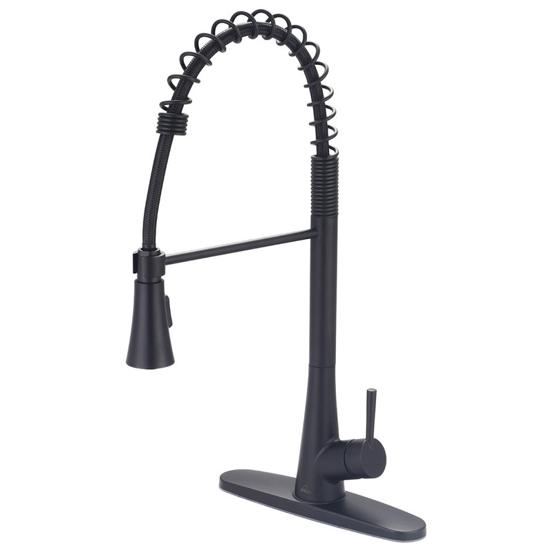Olympia Faucets I2 Pull Down Kitchen Faucet, Matte Black