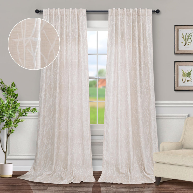 Rideaux obscurcissants texturés modernes (2 panneaux), Beige