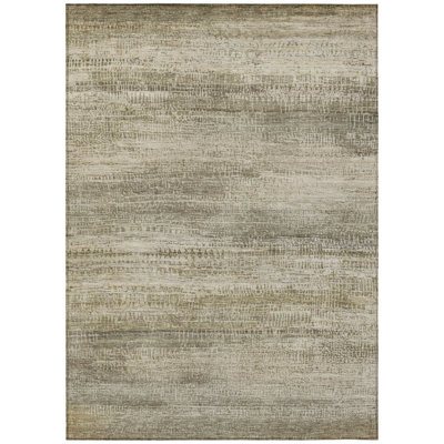 Tapis extérieur lavable abstrait taupe et beige 5 pi x 8 pi