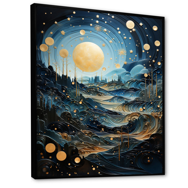«Uranus Mirage II» sur toile, Cadre flottant noir, 32" H x 16" W