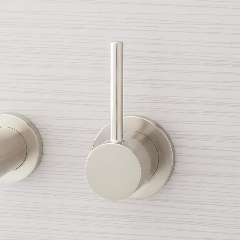 Lexia 1.2 GPM Wall Mounted Widespread Bathroom Faucet, Brushed Nickel