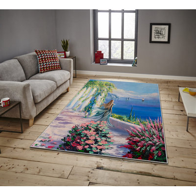 Tapis luxueux antidérapant, 100% polyester, 4,0 x 5,9 pieds, 740 g / m² | Velours avec impression numérique | Éponge stratifiée facile à nettoyer sous la machine, lavable à la machine | Parfait pour le salon, la chambre à coucher et la décoration intérieure