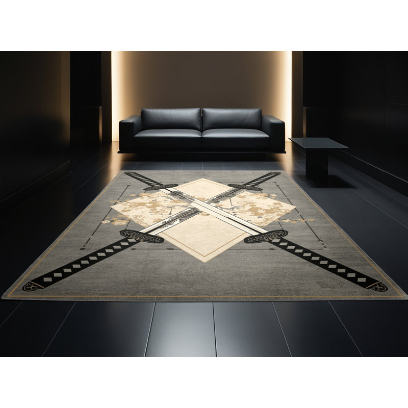 Tapis oriental doux et moelleux à motif de croisées doubles doubles Katanas, 2 x 3