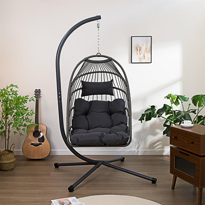 Fauteuil suspendu d'extérieur avec support