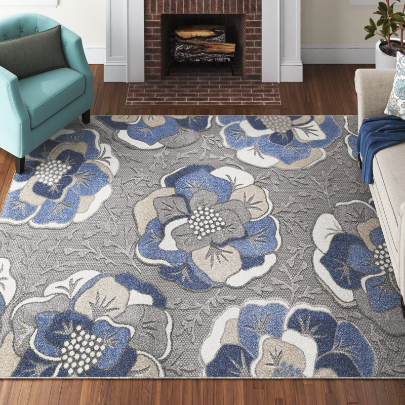 Indoor / Outdoor Rug, Rectangle 6'7" x 9', Gray