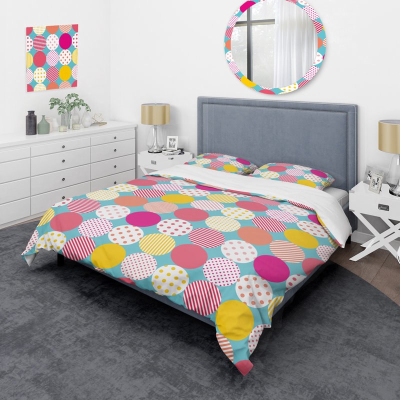 Ensemble de housse de couette en microfibre rose / orange 2 pièces, Housse de couette simple + 1 taie décorative stan