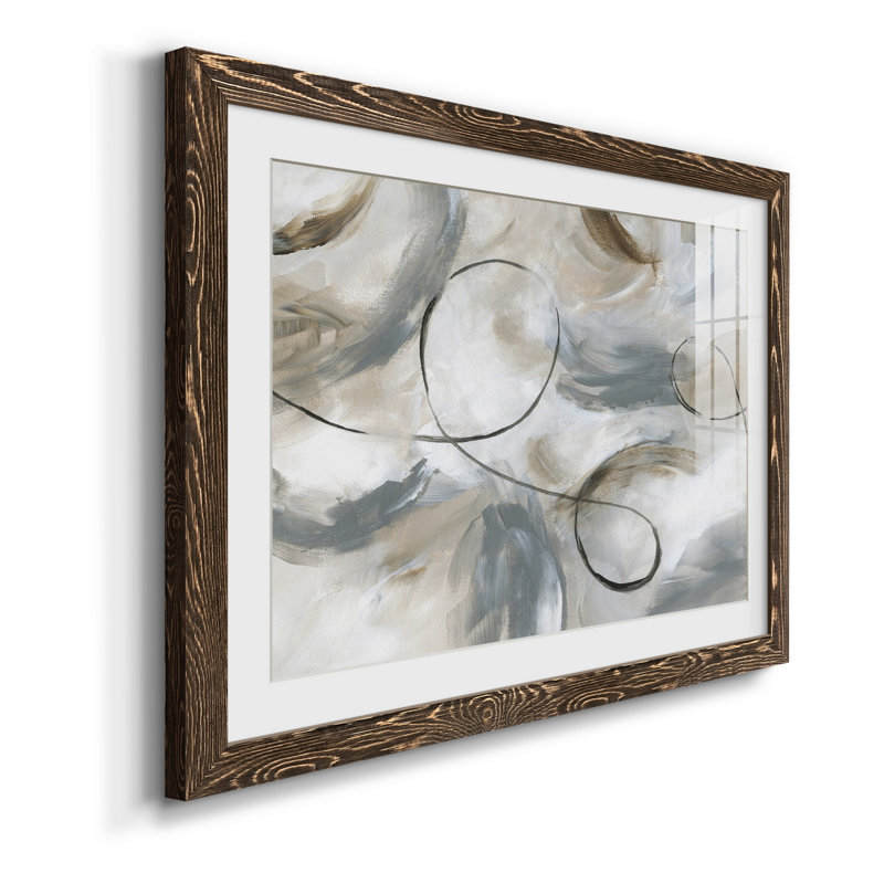 Staccato - peinture encadrée, H 31 po x l 44 po x P 1 po, Encadré de bois de noyer
